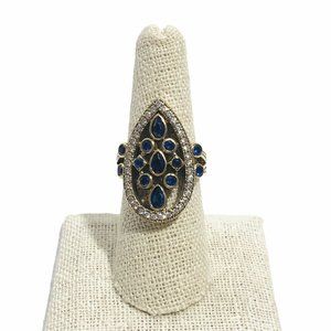 Turkish Handmade Sz 8 Jewelry 925 Sterling Silver CZ Sapphire Stone Women's Ring